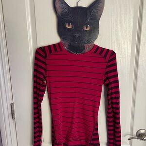 Smartwool pink and purple Striped Long Sleeve base layer top
